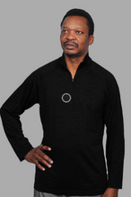 Load image into Gallery viewer, Mens Long Sleeve Quarter-Zip Activewear Top in Black