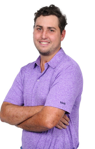 Melange Cationic Golf Shirt Lilac
