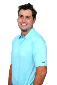 Melange Cationic Golf Shirts Sky