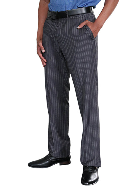 Birdi Trousers in Grey Pinstripe