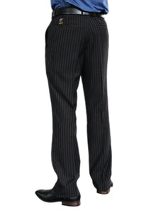Birdi Trousers in Black Pinstripe
